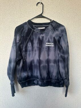 Spiritual Gangster Tie-Dye Crewneck Sweatshirt Black Charcoal Size Small
